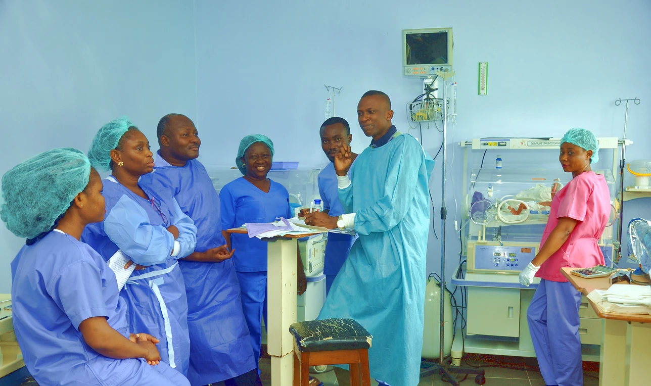 NDUTH clinician examining a patient